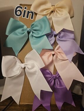 Kids 6-inch Hair Bows Pastel Colors